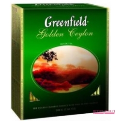 Herbata GREENFIELD Golden Ceylon 100T w eleganckich saszetkach z folii, PYSZNA
